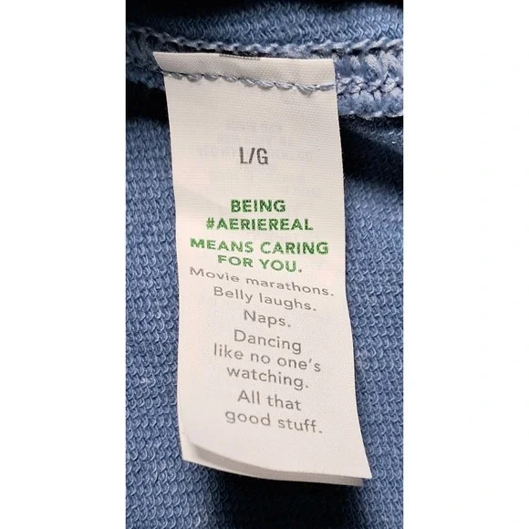 Aerie Blue Acid Wash Balloon Leg Sweatpants Cotton Seam Detail Joggers Large - Picture 6 of 9